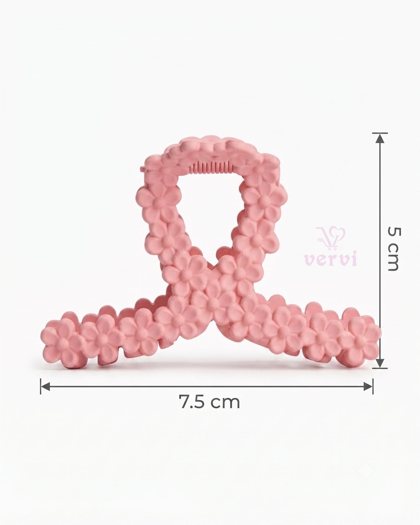 Multi Floral Hair Claw Clips Matte Combo 2