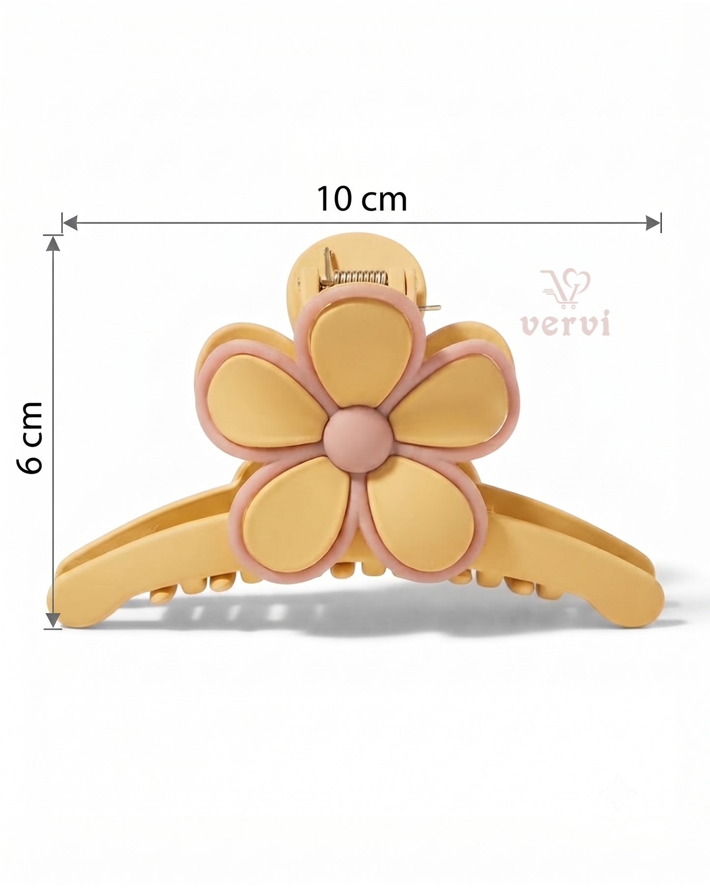 Korean Floral Long Hair Claw Clip Set 1 (Pack of 4)