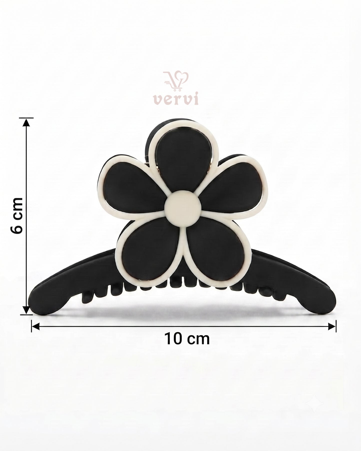 Korean Floral Long Hair Claw Clip Set 3 (Pack of 4)