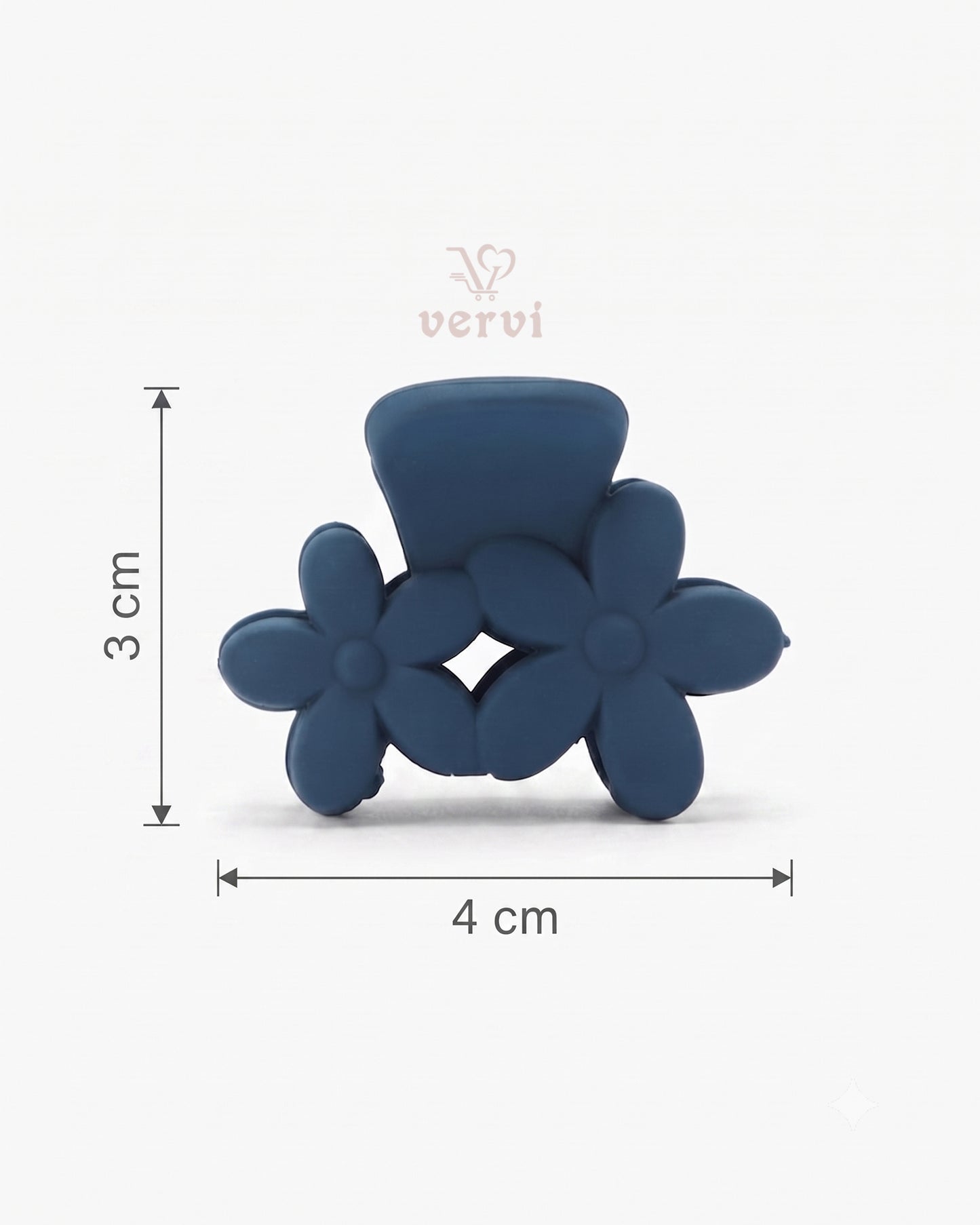 Twin Flower Hair Claw Clip Set 1 (Pack of 6)