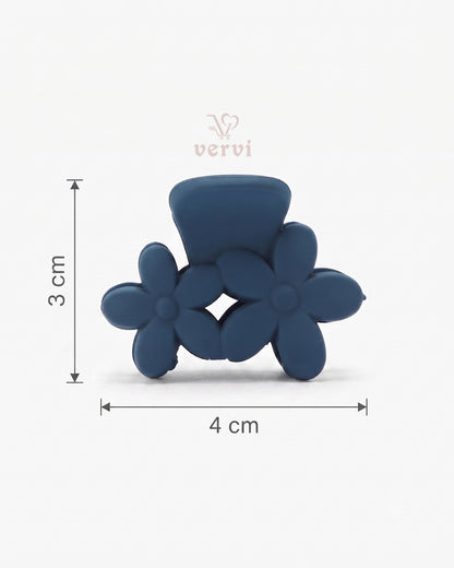 Twin Flower Hair Claw Clip Set 1 (Pack of 6)