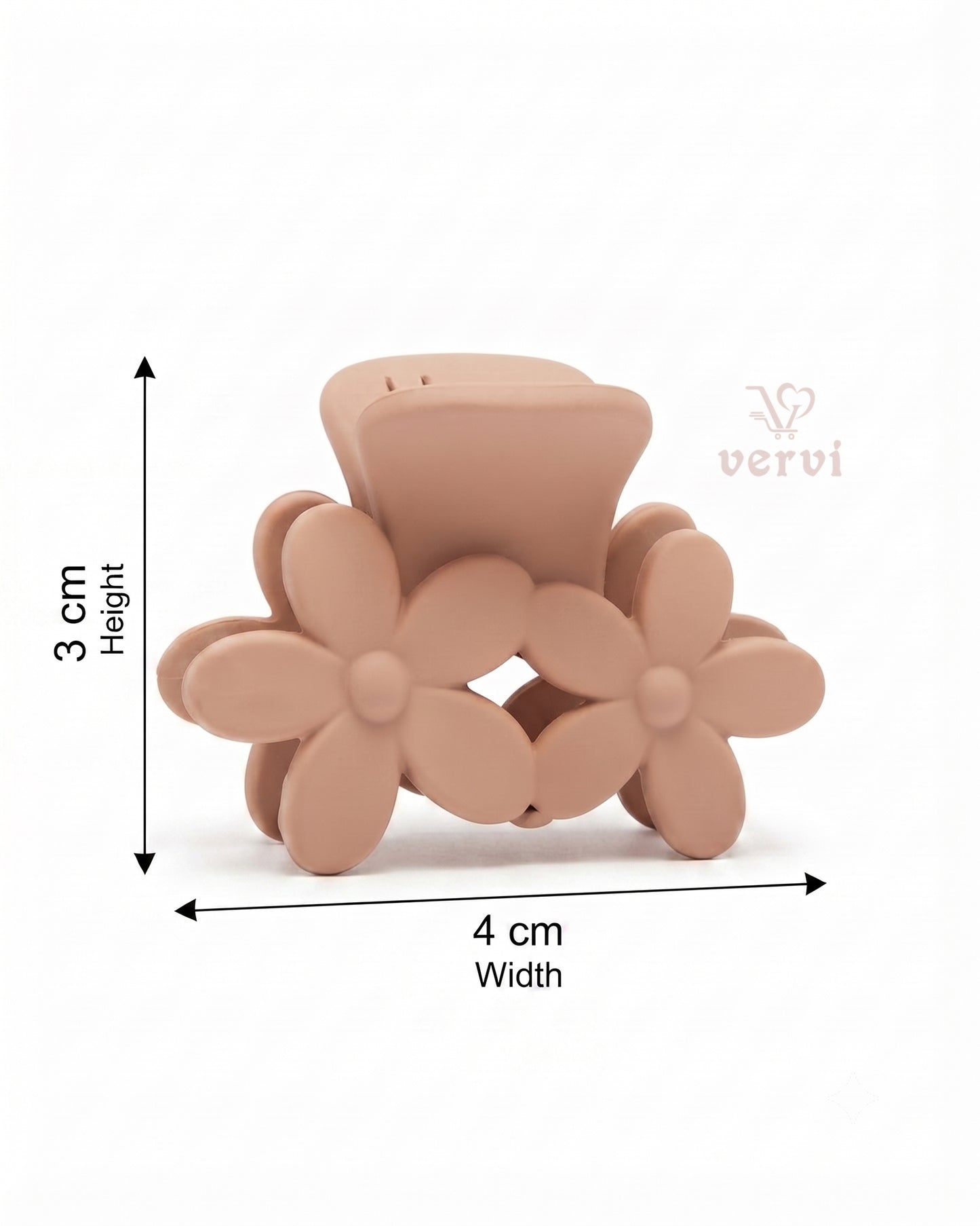 Twin Flower Hair Claw Clip Set 2 (Pack of 6)
