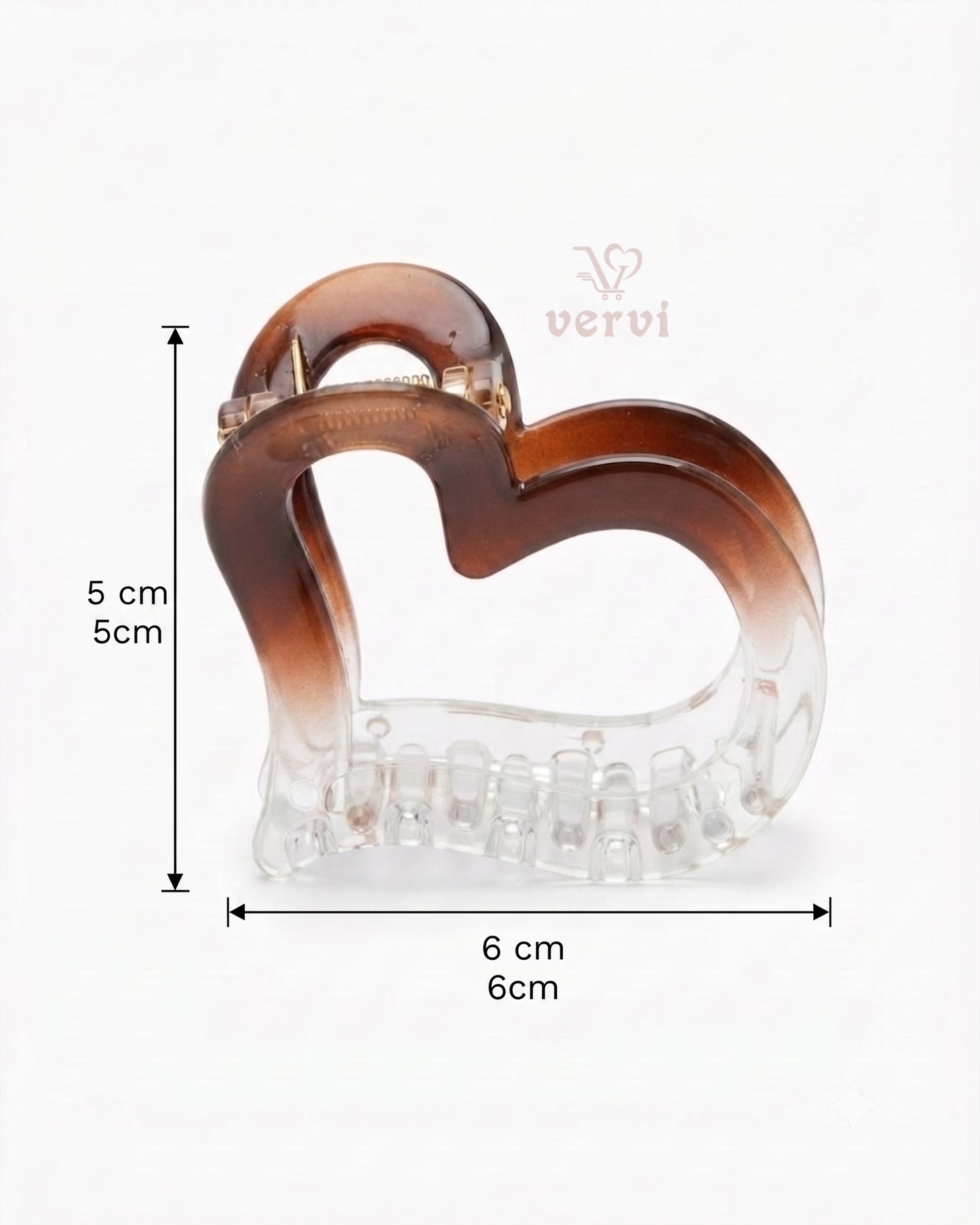 Gradient Heart Hair Claw Clip Set 1 (Pack of 3)