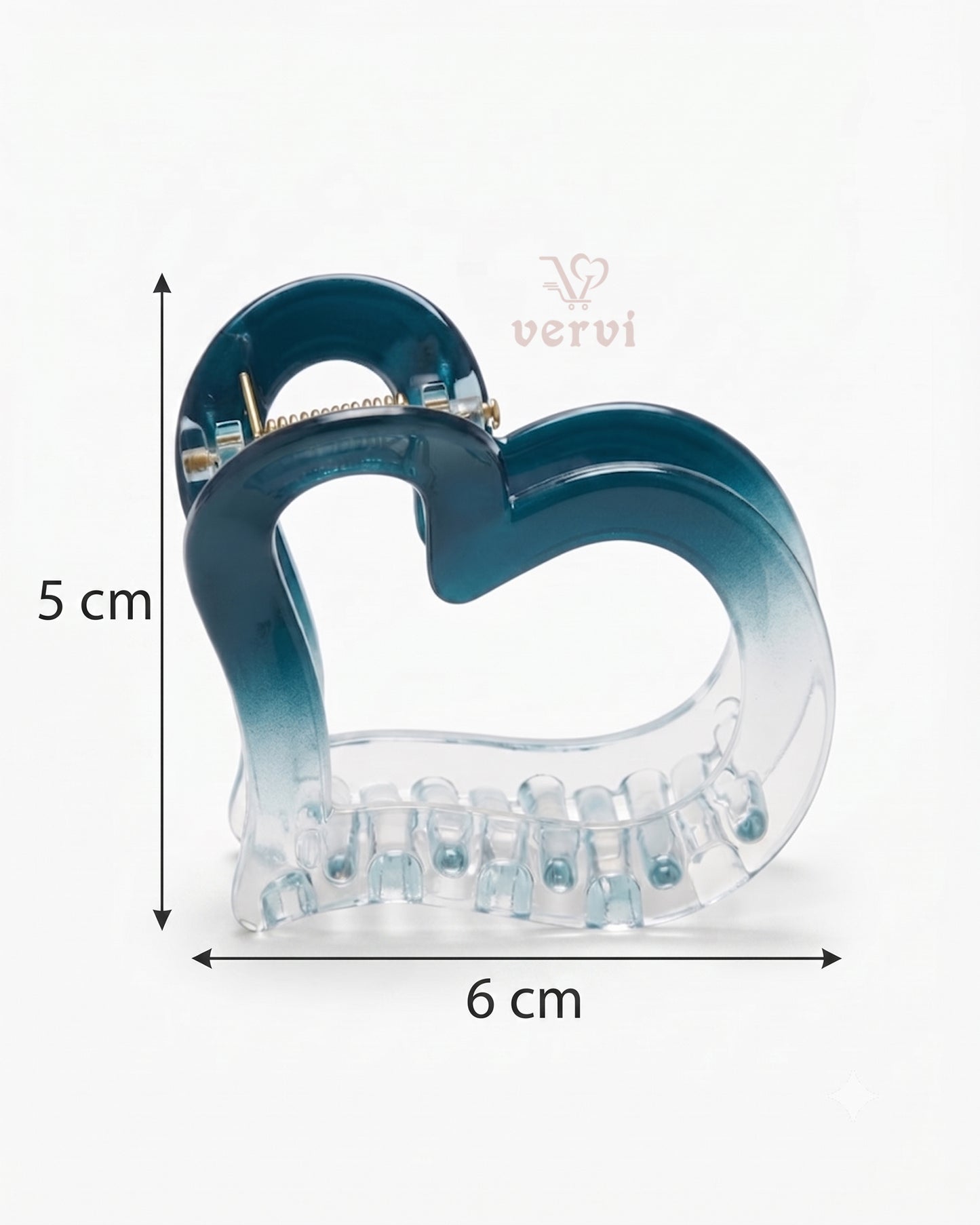 Gradient Heart Hair Claw Clip Set 2 (Pack of 3)