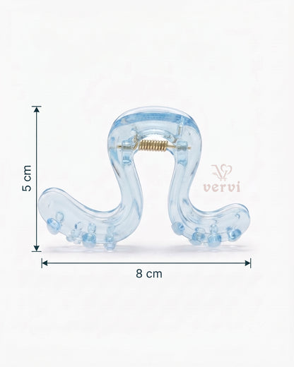 Transparent Wavy Hair Claw Clip Set 1 (Pack of 3)