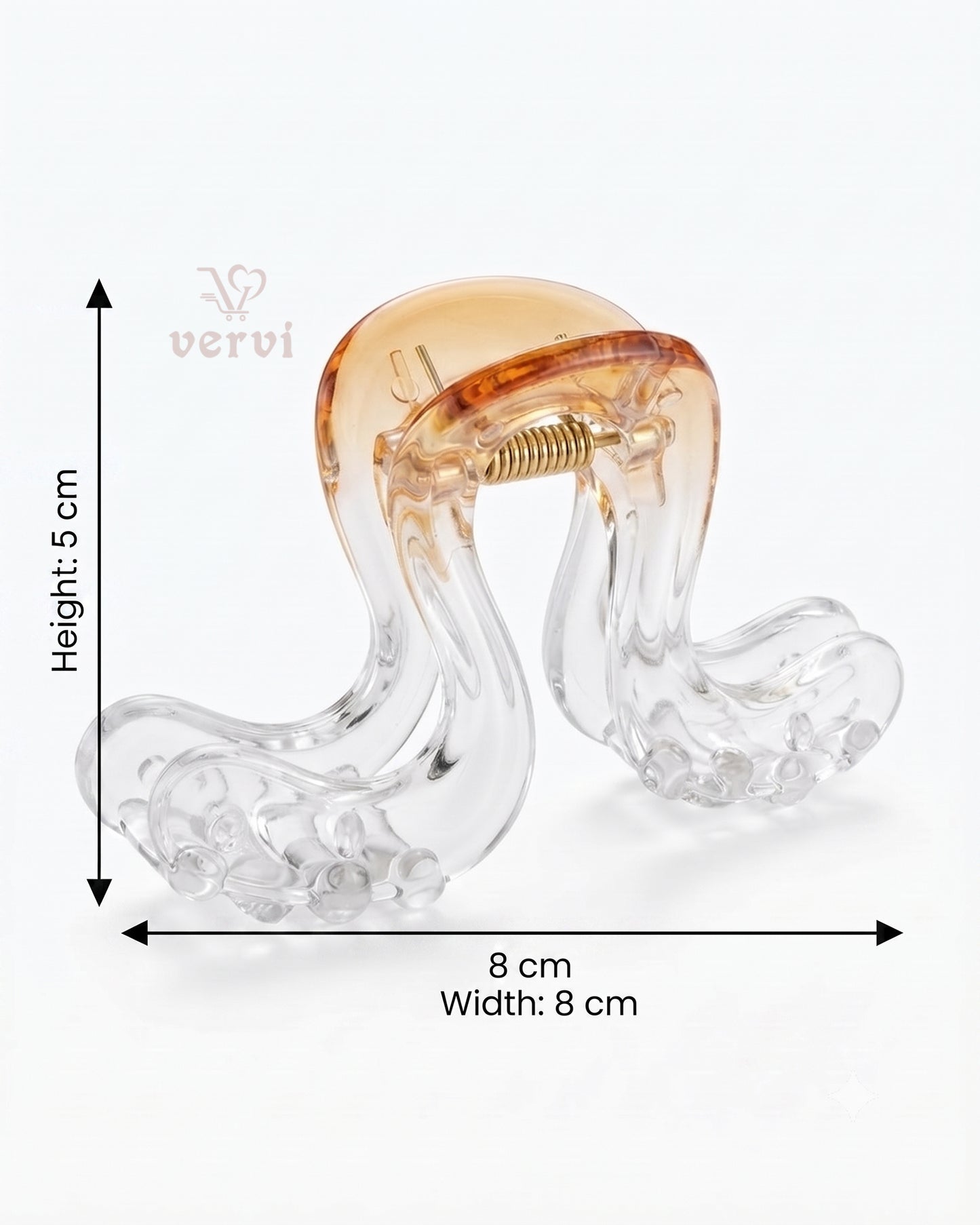 Transparent Wavy Hair Claw Clip Set 2 (Pack of 3)