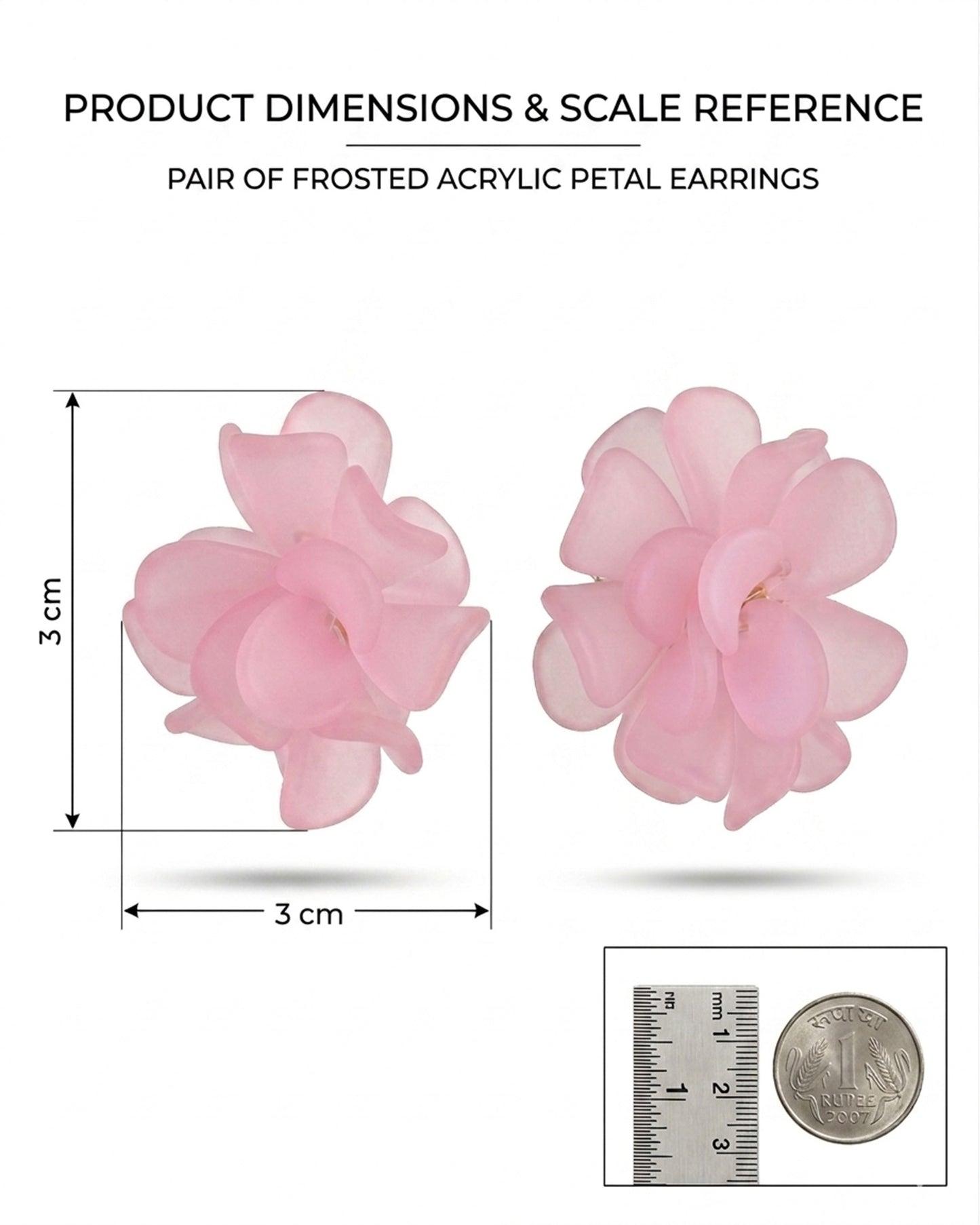 Korean Pink Floral Earring