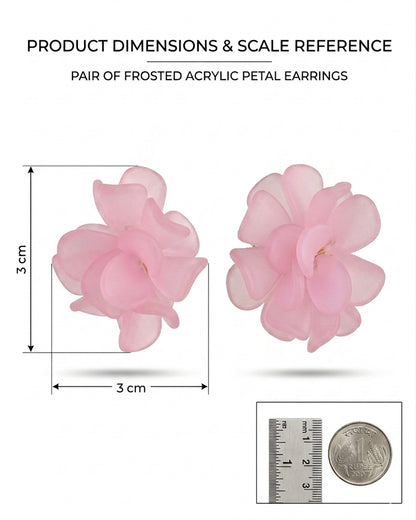 Korean Pink Floral Earring