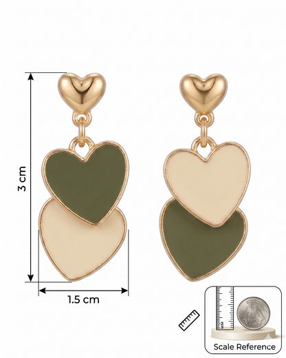Korean Twin Heart Earring