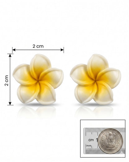 Floral Yellow white earring