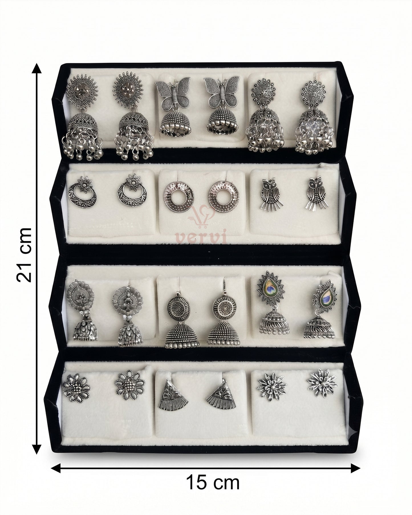 Jhumka Combo Earrings Box Combo 2 - Oxidized Silver